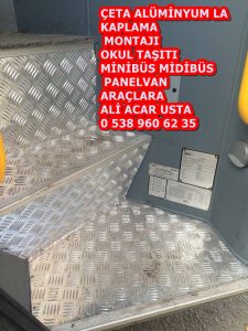 Çeta alüminyumla VE alt taban tahtası ve muşamba, araç içi kaplama servis aracı okul taşıtı ,panelvan minibüs otobüs dizaynı tasarımı ali acar Usta. Ankara 05389606235